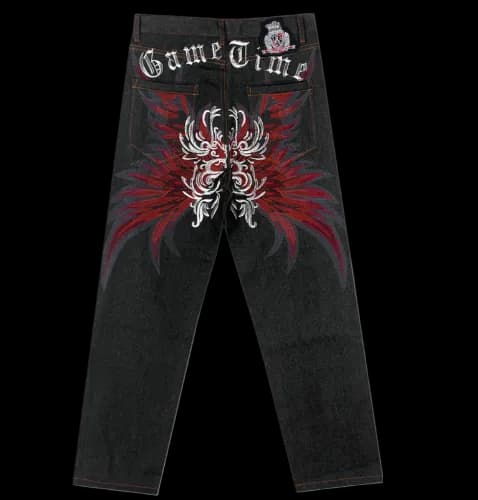 GAMETIME EMBROIDERED JEANS