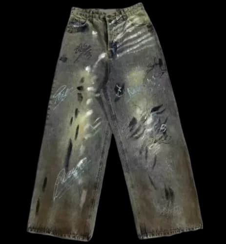 BALENCIAGA STAINED GRAFFITI JEANS