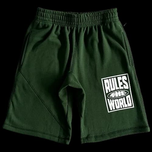 corteiz shorts rules the world green