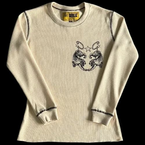 corteiz longsleeve Waffle Tiger Stars -Beige