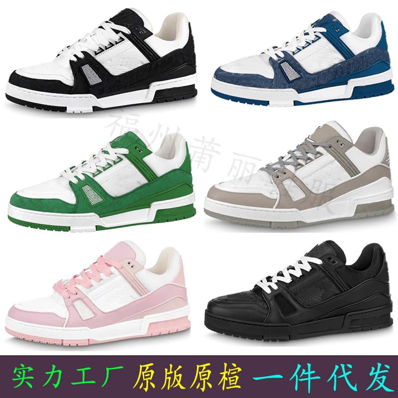 2024 light luxury L niche fashion brand V genuine leather spring and autumn men's shoes casual sports all-match women's shoes sneakers Xiaohongshu