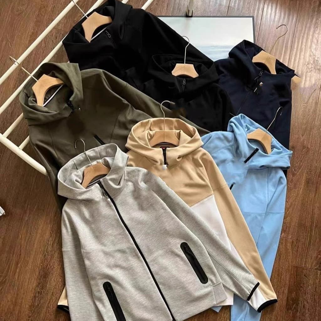Jacket Spring Autumn Winter New Loose Training Windproof Hooded Knitted Sports Jacket Zipper Cardigan 24130