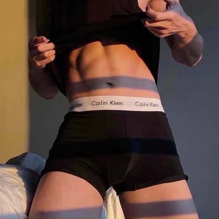 Cross-border white edge belt men's trendy brand boxer briefs breathable cotton spot model