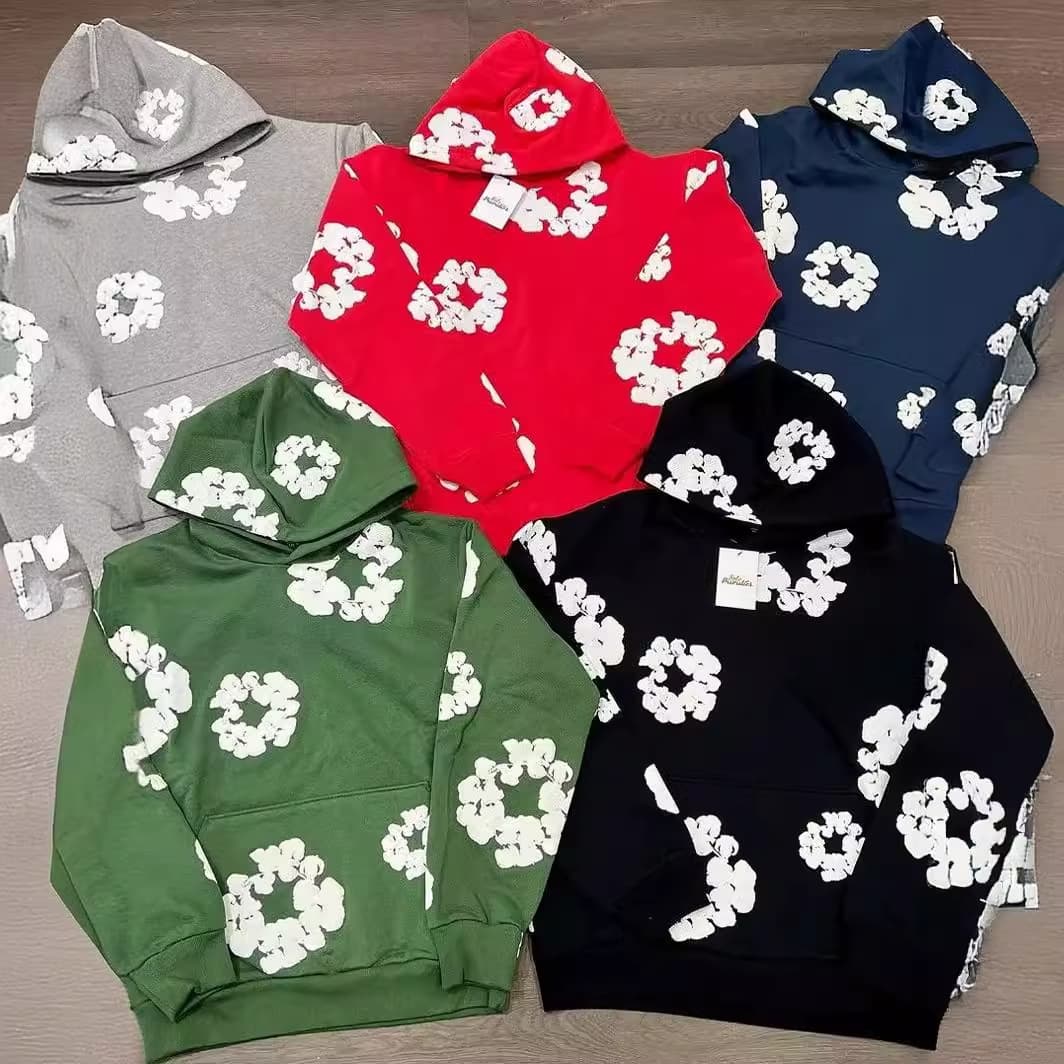 2024 European and American trendy brand foam printing loose sweatshirt Y2K hip-hop street wear men and women pullover casual tops
