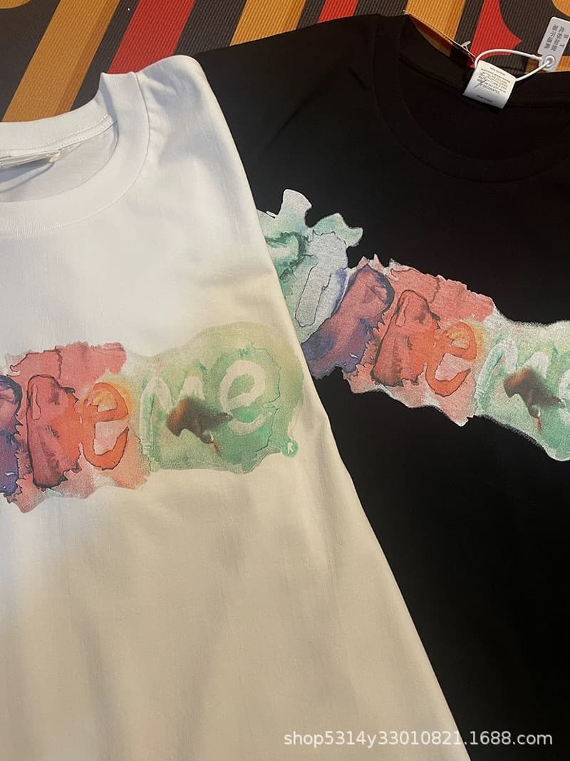 Street American trend brand BOX short tee Milan cross smoke classic letter short-sleeved T-shirt loose men and women
