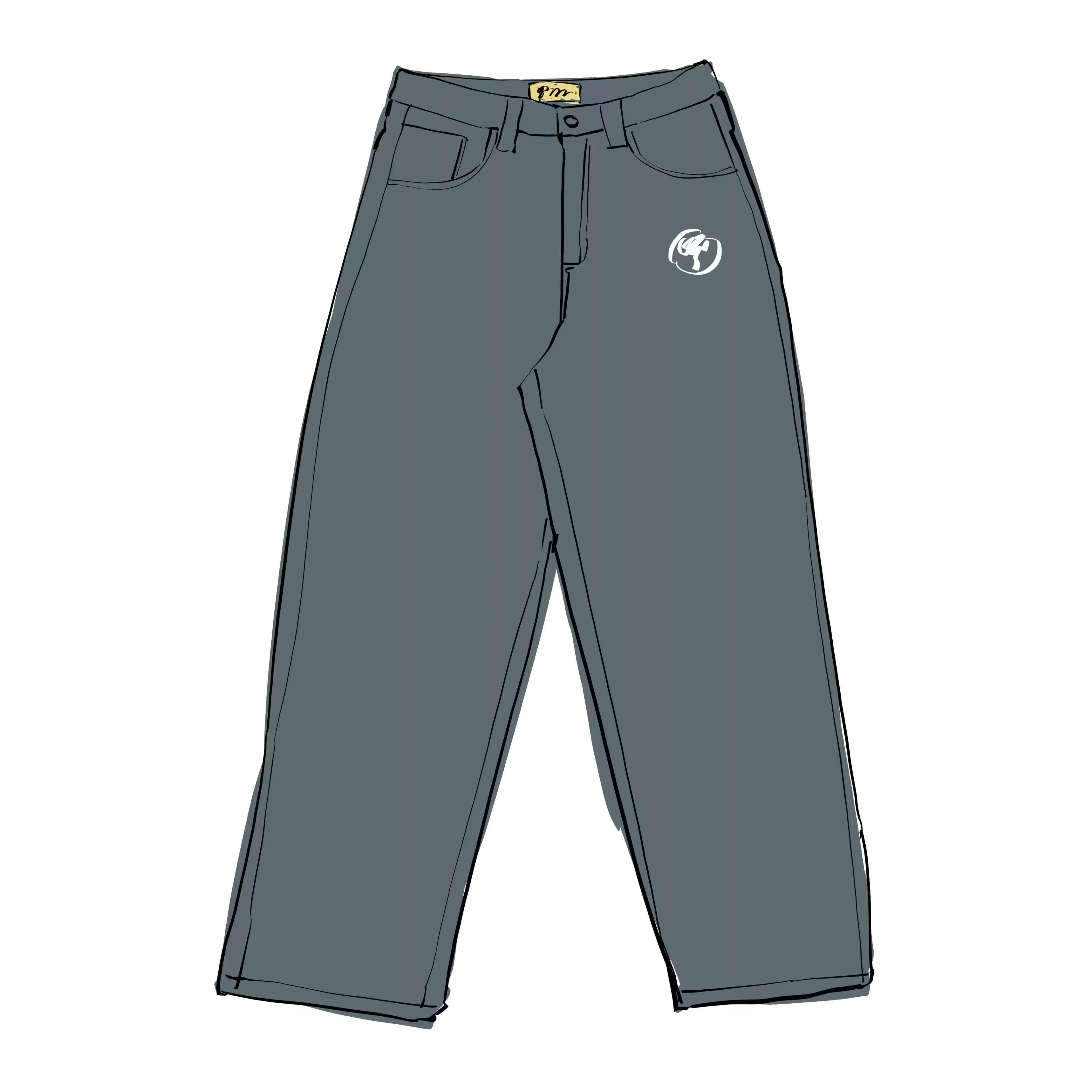 Per embroidered p long jeans