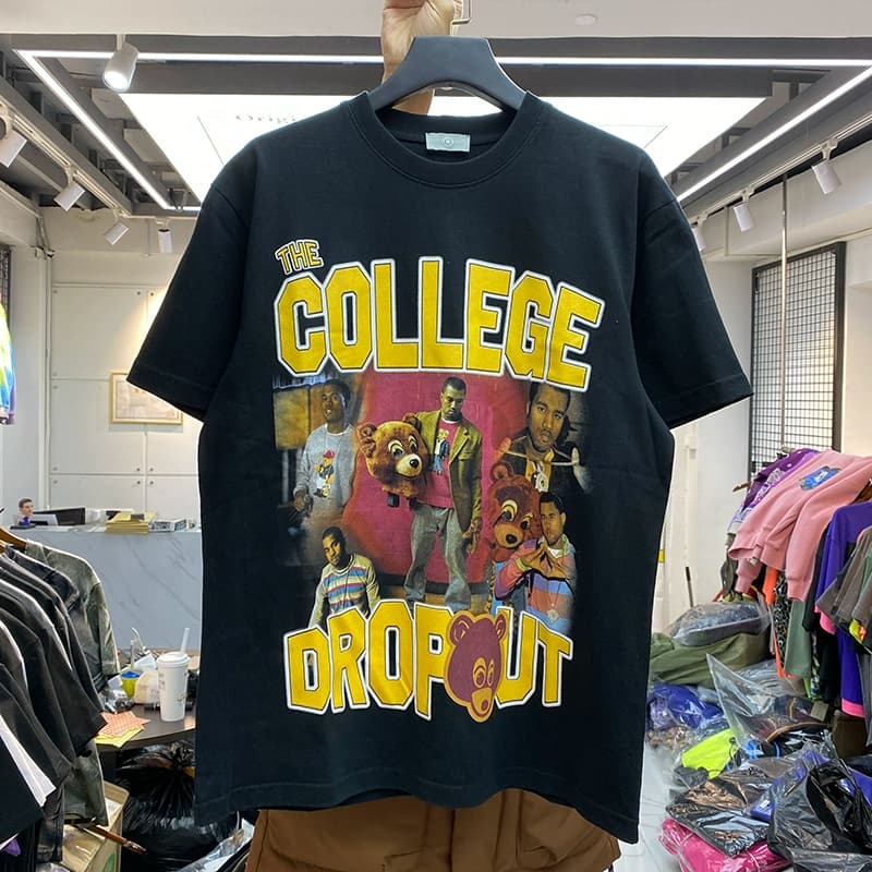 2021 Summer New Arrival Kanye KANYE Hip-Hop Singer Character Printed Men and Women Loose High Street Short-Sleeved Trendy Brand T-Shirt