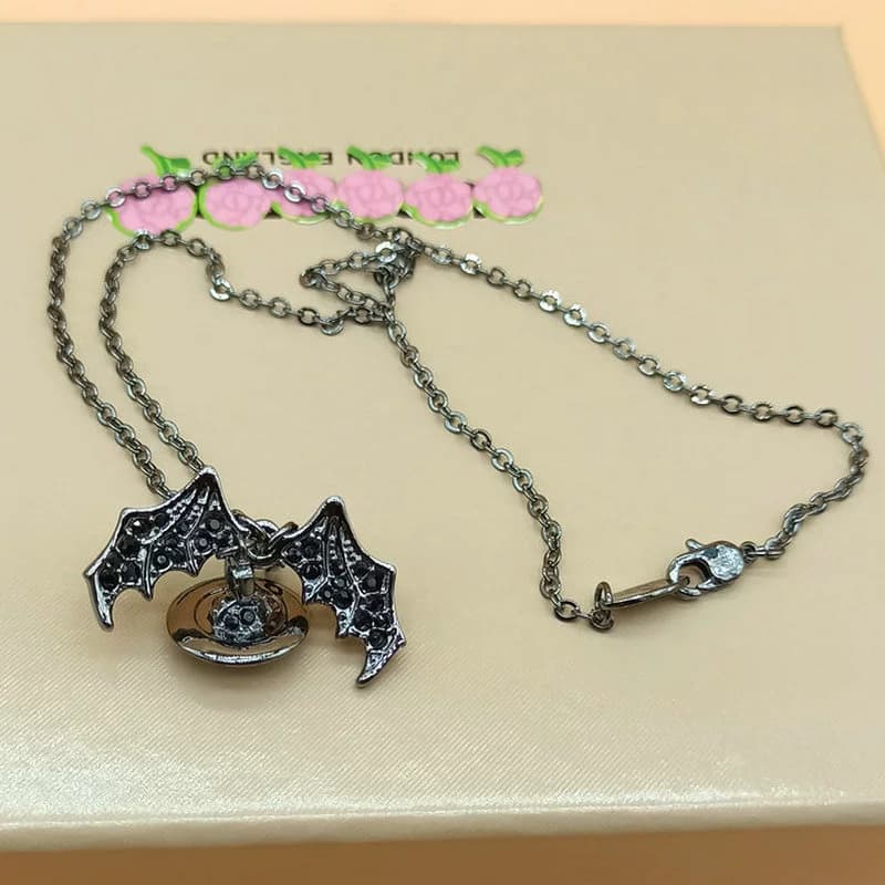 Titanium Black Batman Saturn Necklace - B8068