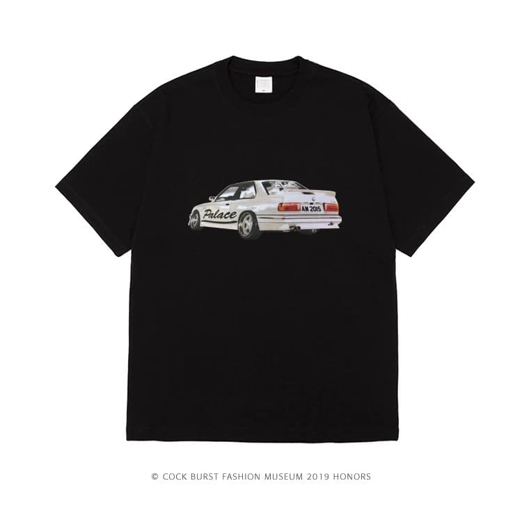 ASAP ROCKY same style car printed short sleeve T-shirt men's Hip Hop Street Tide brand loose-fitting plus size half-length sleeves