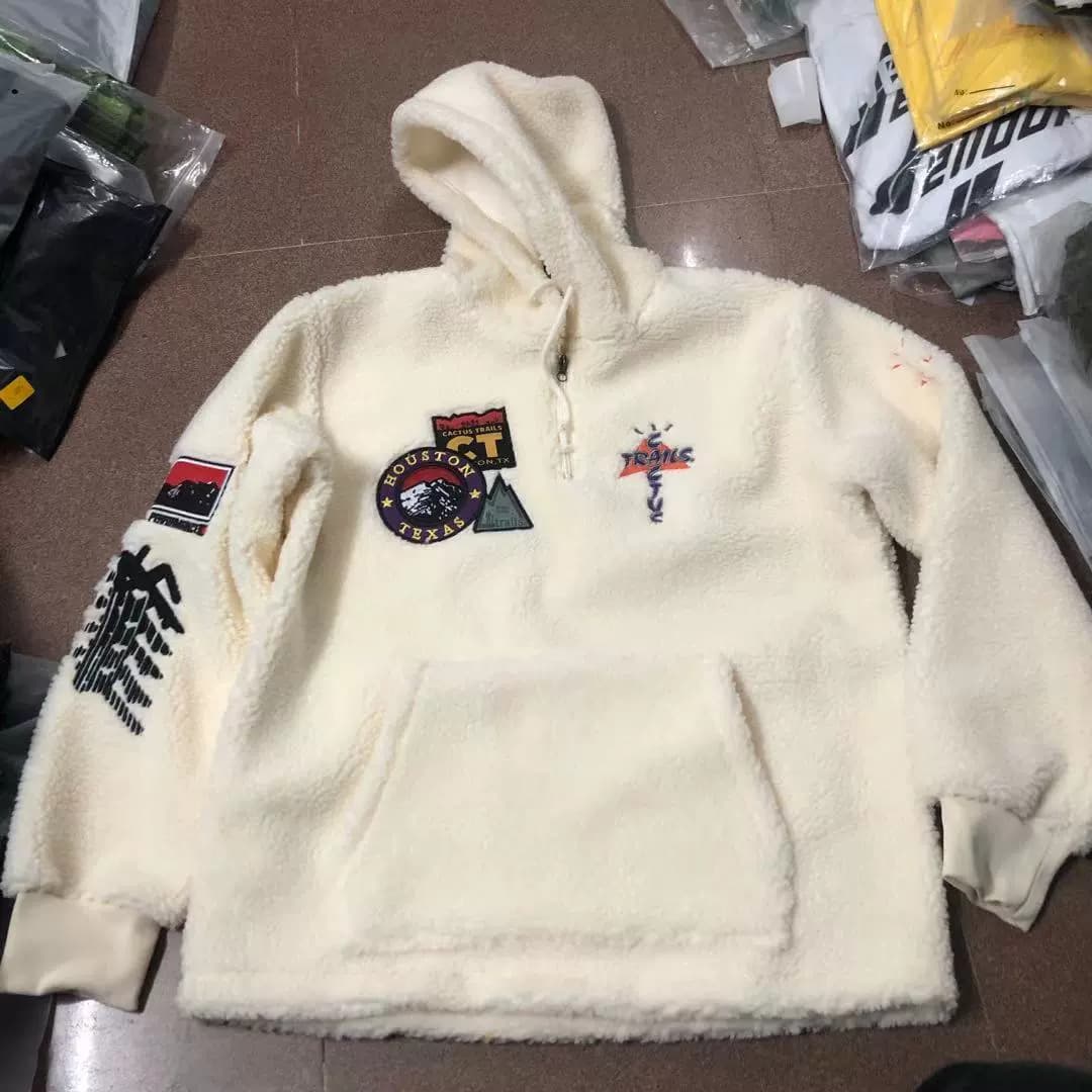 Travis Scott Cactus Trails Sherpa thickened lambskin hooded cotton jacket trend