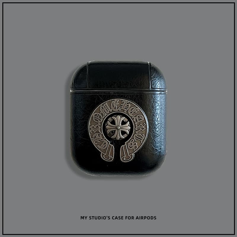 Fashionable three-dimensional Chrome Hearts for AirPods Pro 2nd generation protective cover leather Apple Bluetooth headset 3rd generation hard shell