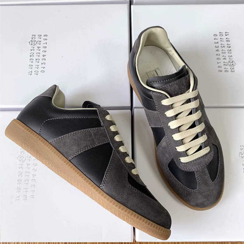 tgts_eng_Latnzh German training shoes women's retro sports genuine leather casual board shoes men's all-match white shoes milk tea color women's shoes Cortez