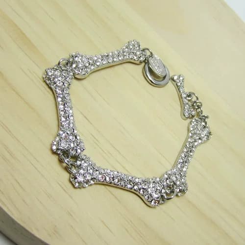 Silver diamond 4-section bone Saturn bracelet-C8018