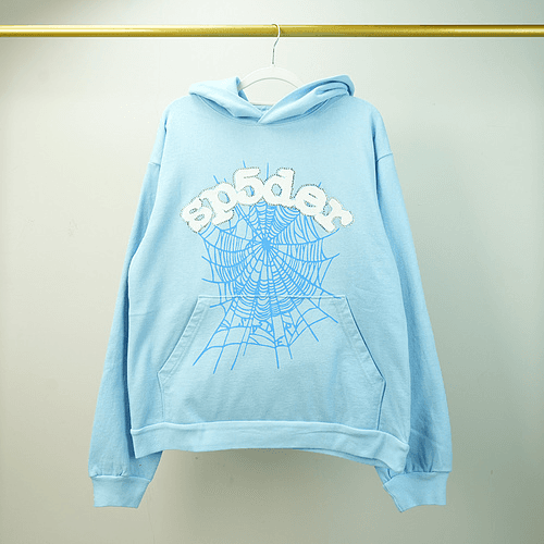 Spider Web Hoodie Hoodie Sky Blue