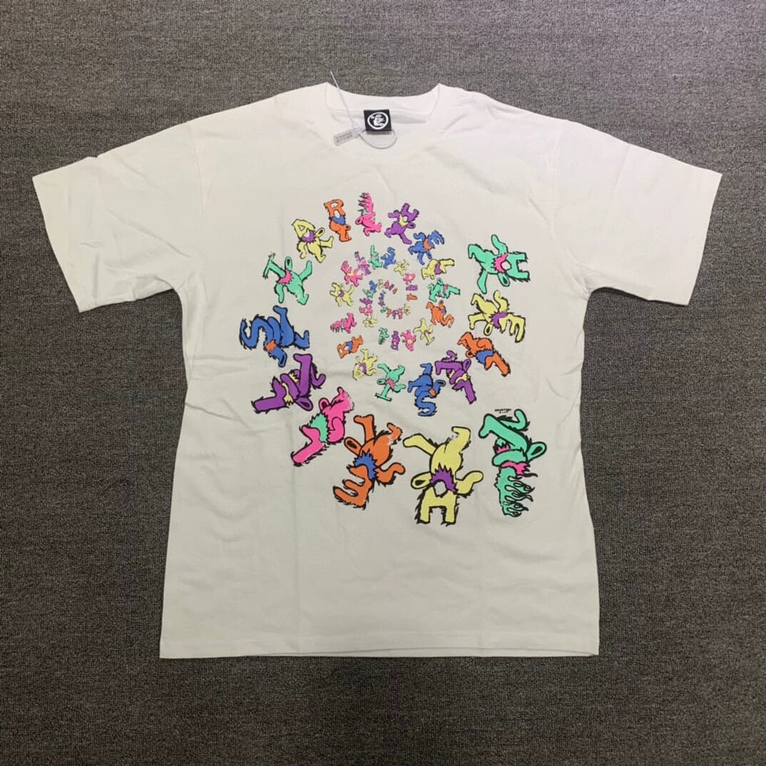 Hellstar Dancing Stars Tee rotating letter bear men and women short-sleeved T-shirt