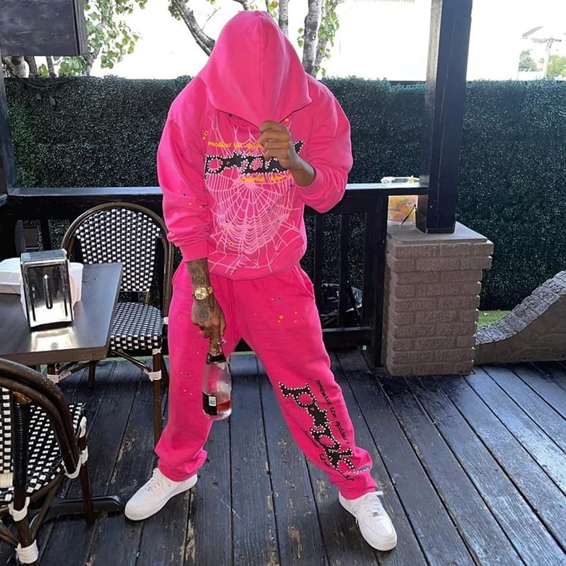Young Thug Sp5der 555555 Pink Hoodie