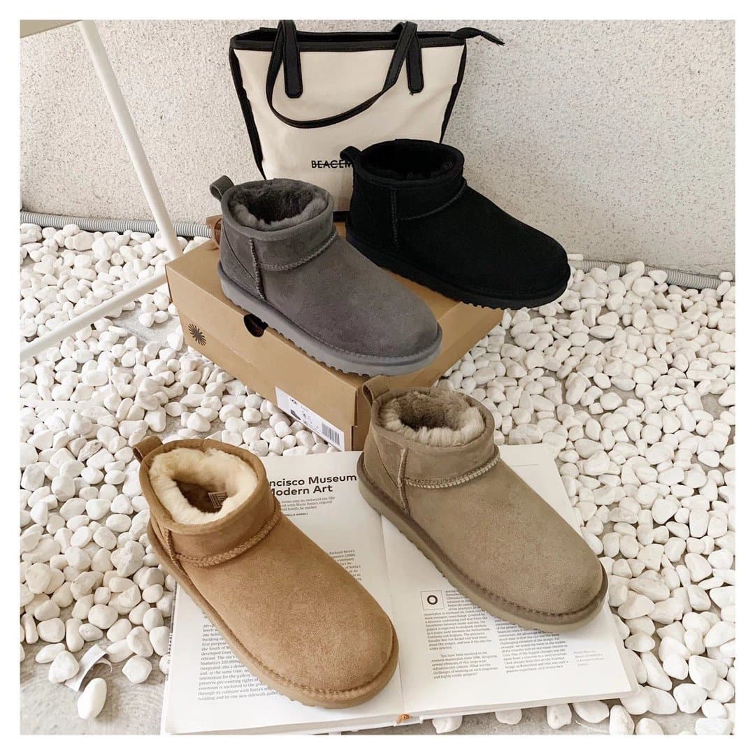 Classic mini boots A-grade Longfeng fur and leather men and women couples parent-child children's snow boots new winter children's shoes