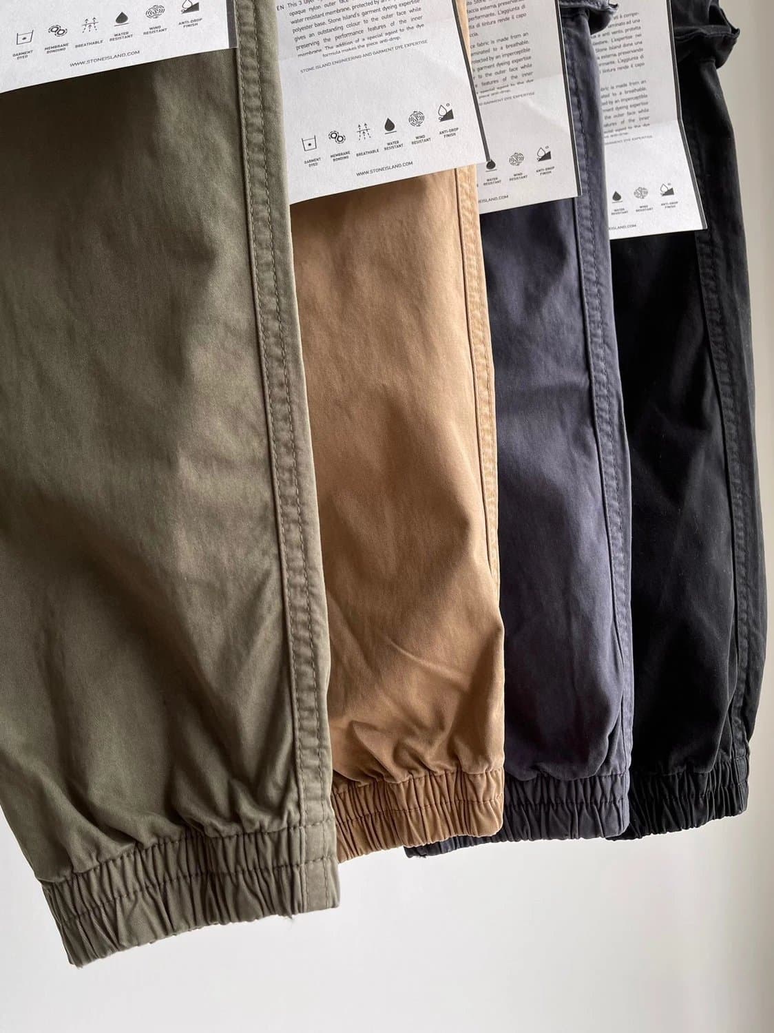 21SS autumn and winter new pocket drawstring waistband cuffs overalls dark functional outdoor trousers casual pants sweatpants commuter pants cross compass embroidered pants military style khaki green black navy blue ly